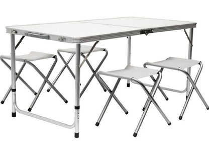 Folding table 120x60x70 cm space-saving case with 4 chairs included | BeSmart™